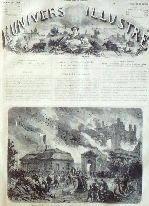 L'Univers illustré 1871 # 855 Bourges (18) Versailles (78) Paris insurgés Issy (92)