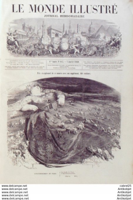 Le Monde illustré 1860 n°143 Marseille (13) Canal St Martin Ateliers Electrotype