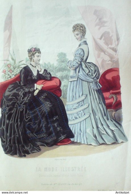 Gravure Mode illustree 1874 # 41 (Old Fashion plate)
