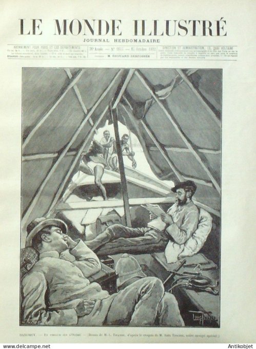 Le Monde illustré 1892 n°1855 Dahomey Ouémé Godomé-Zobbo Lille (59) Andrésy (78) Carmaux (81)