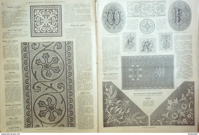 La Mode illustrée journal + gravure associée 1876 # 26