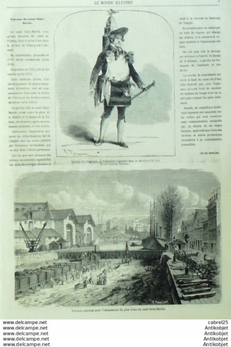 Le Monde illustré 1860 n°143 Marseille (13) Canal St Martin Ateliers Electrotype