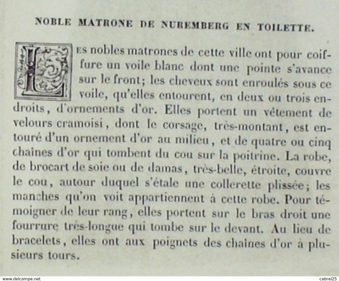 Allemagne Noble matrone de NUREMBERG  1859