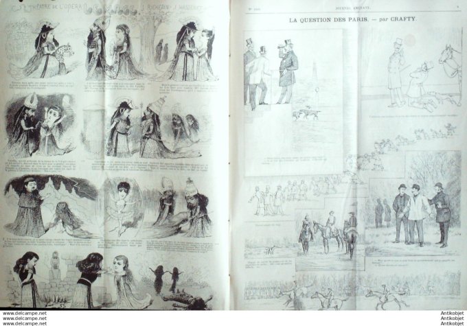 Le Journal Amusant 1891 # 1806 Theatre d'Opera le Mage Richepin & Massenet Moustaches par Paul Leonn