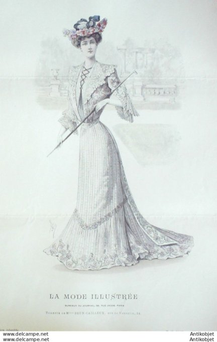 Gravure Mode illustree 1901 # 32 (Old Fashion plate) rare