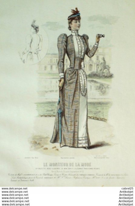 Gravure Mode Le Moniteur 1890 # 29 (Old Fashion plate)