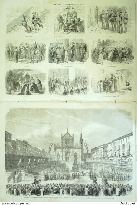 Le Monde illustré 1865 n°424 Algérie Mustapha Chiffa Italie Florence Dante Bordeaux (33) Martinique 