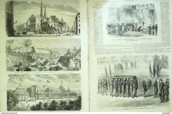 Le Monde illustré 1865 n°424 Algérie Mustapha Chiffa Italie Florence Dante Bordeaux (33) Martinique 