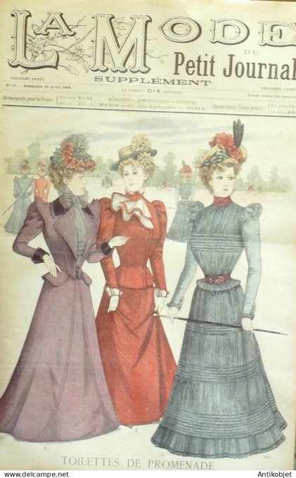 La Mode du Petit journal 1898 n° 15 Jaquettes toilettes habillées