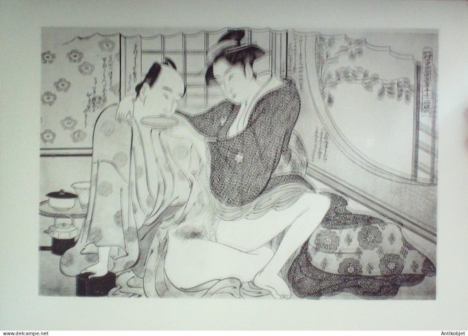 Estampe Japonaise scène érotique (Kitagawa Utamaro 1753-1806)