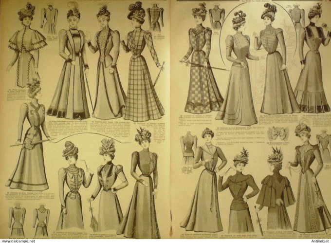 La Mode du Petit journal 1898 n° 15 Toilettes Costumes Passementerie