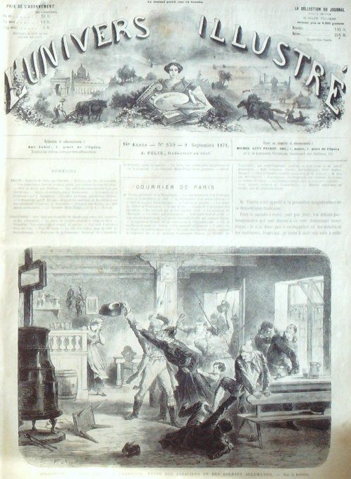 L'Univers illustré 1871 # 859 Strasbourg (67) Versailles St-Germain (78)  Prison de la Roquette Opér