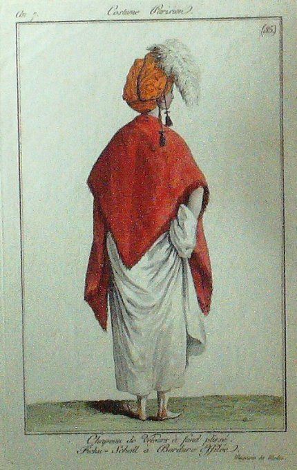 Gravure Mode Costume Parisien 1798 an  7 #  85 (eau forte old Fashion plate