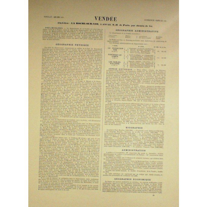 Carte Vendee (85) La Roche Sur Yon Graveur Lecoq Waltner Barbier 1868