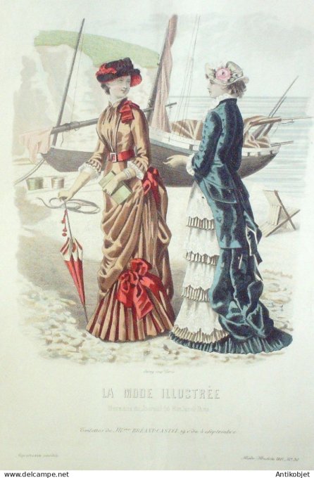 Gravure Mode illustree 1881 # 30 (Old Fashion plate)