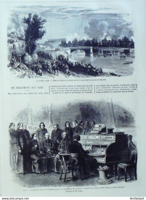 Le Monde illustré 1871 n°733 Versailles (78) Paris 17 place Péreire fédérés barricades