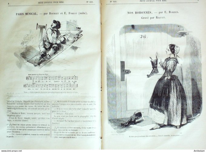 Petit journal pour Rire 1864 # 559 Paris musical Bourget é Forest