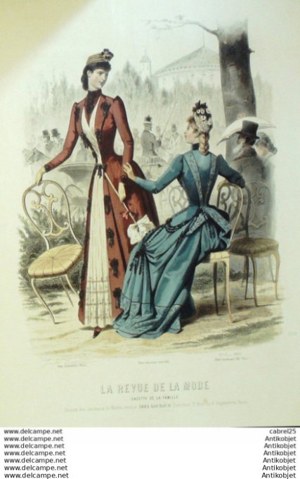 Gravure Mode La Gazette 1889 # 16 (Old Fashion plate)