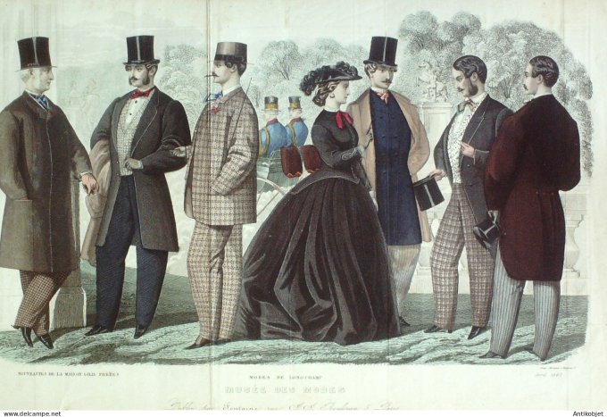 Gravure Mode Musee 1863- 4 (Old Fashion plate) Rare Amazone