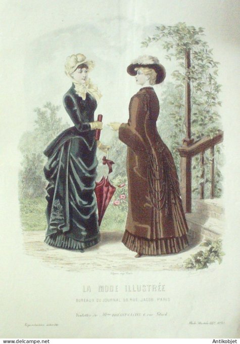 Gravure Mode illustree 1882 # 43 (Old Fashion plate)