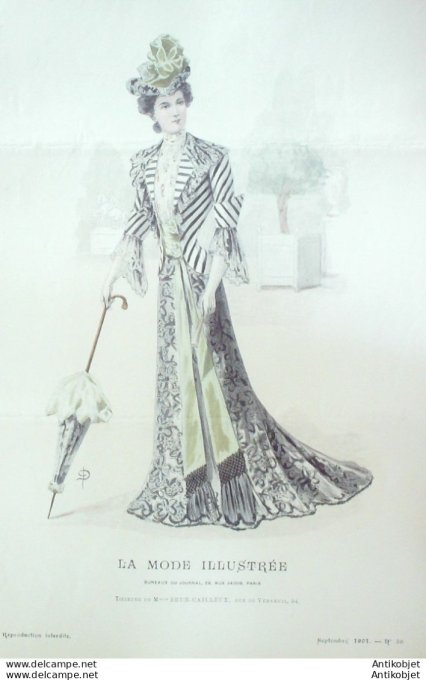 Gravure Mode illustree 1901 # 36 (Old Fashion plate) rare