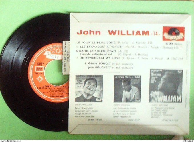 William John 45T EP Le jour le plus long  (languette) 1962
