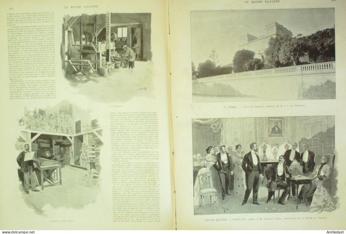 Le Monde illustré 1895 n°2022 Abyssine Choa Types Galla Monaco La Turbie Tzarévitch
