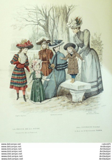 Gravure Mode La Gazette 1891 # 44 (Old Fashion plate)