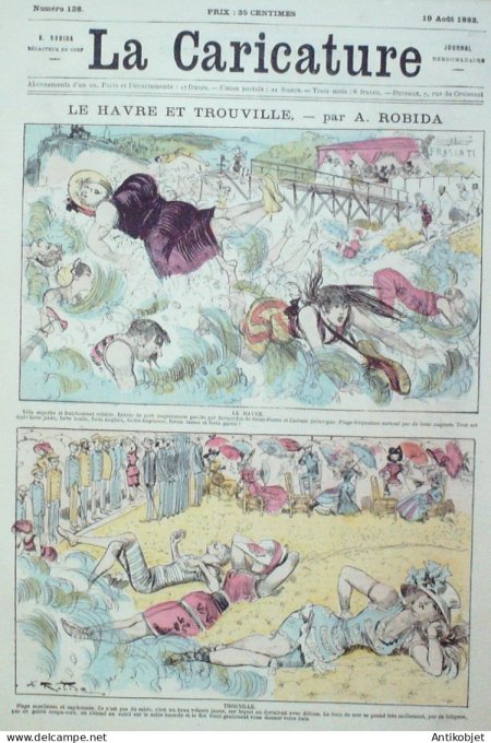 La Caricature 1882 #138 Le Havre & Trouville Robida Notaire Trock la Moisson Tinant
