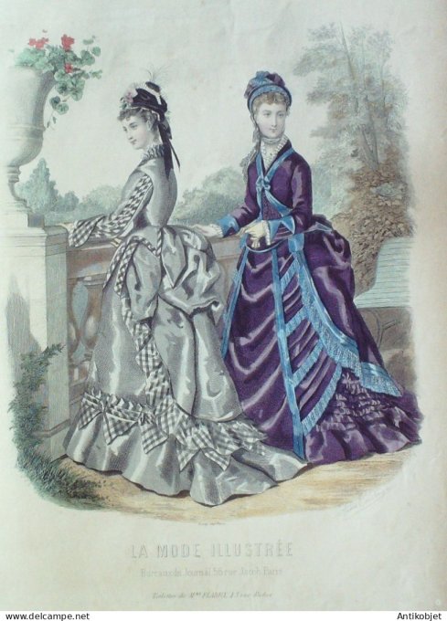 Gravure Mode illustree 1874 # 40 (Old Fashion plate)