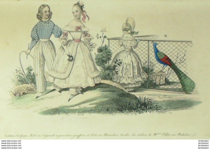 Gravure La mode 1837 # 610 (aquarelle old Fashion plate)