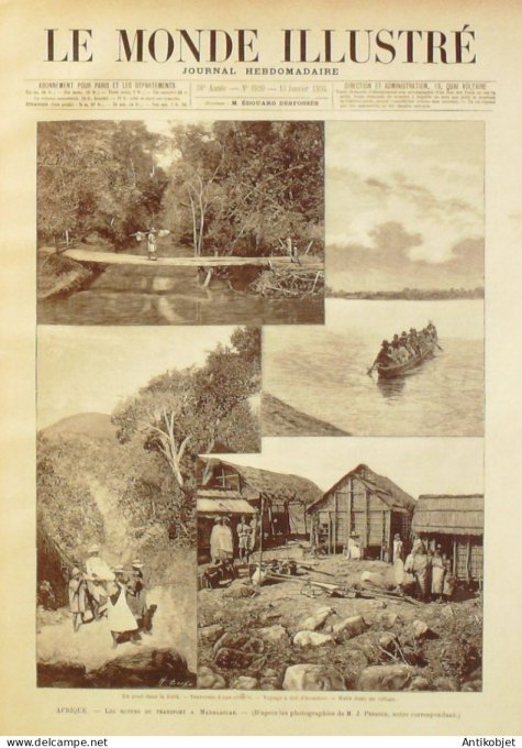 Le Monde illustré 1894 n°1920 Madagascar Algérie Kenghala Niagara Opéra Paris Georges Sand