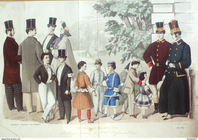 Gravure Mode Musee 1864- 3 (Old Fashion plate) Rare