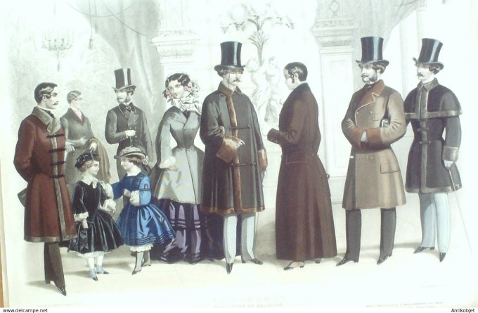 Gravure de Mode originale Le Progres 1856 # 84 (Maison Desprey)