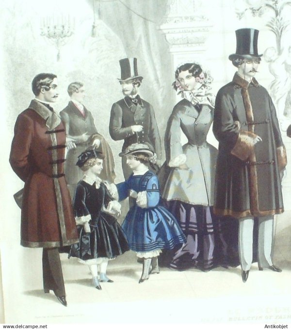 Gravure de Mode originale Le Progres 1856 # 84 (Maison Desprey)