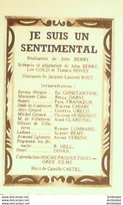 Je suis un sentimental Eddie Constantine Bella Darvi Coletta Greco