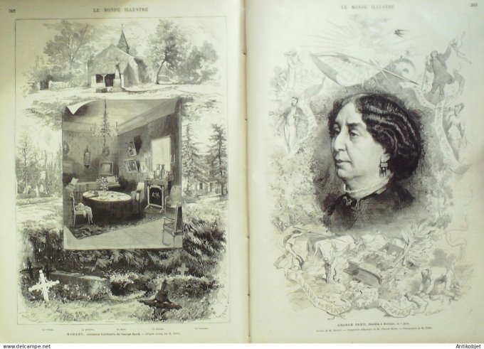 Le Monde illustré 1876 n°1001 Dreux (28) Honfleur (14) Nohant (36) G.Sand Turquie Constantinople
