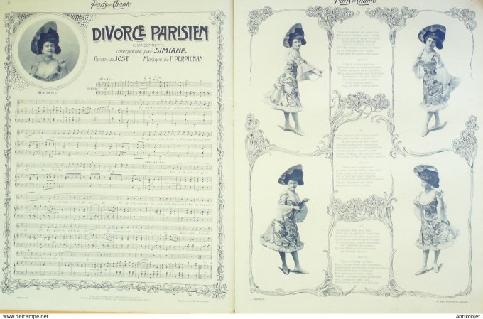 Paris qui chante 1904 n° 73 Dona Simiane Sinoël Flavy d'Orange Elise Puget