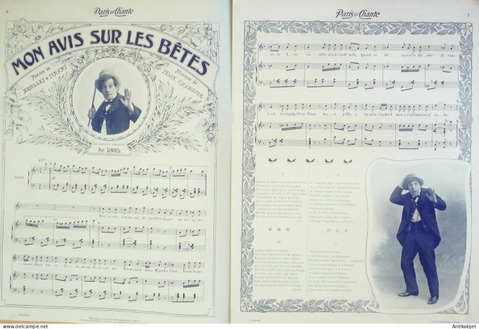 Paris qui chante 1904 n° 73 Dona Simiane Sinoël Flavy d'Orange Elise Puget