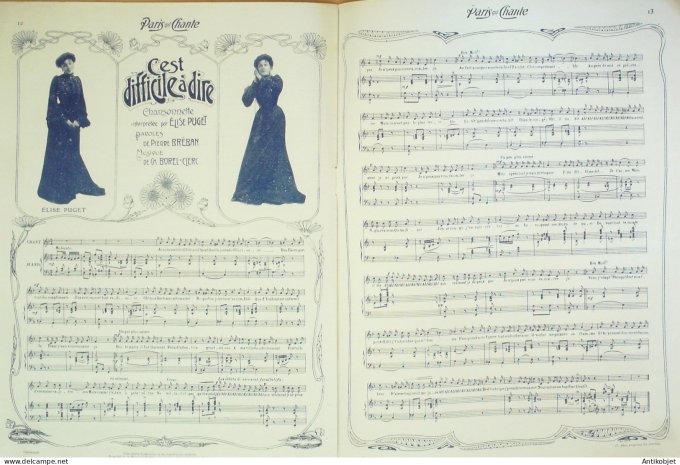 Paris qui chante 1904 n° 73 Dona Simiane Sinoël Flavy d'Orange Elise Puget