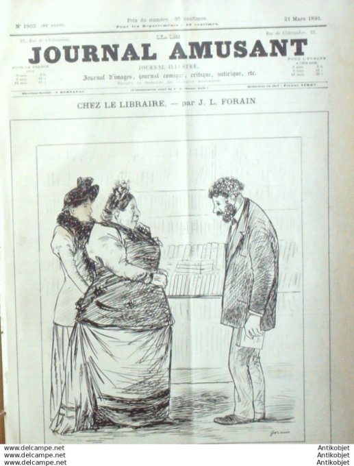 Le Journal Amusant 1891 # 1803 Nos bons larbins par Mars Propos Carnavalesques par Maurice Marais