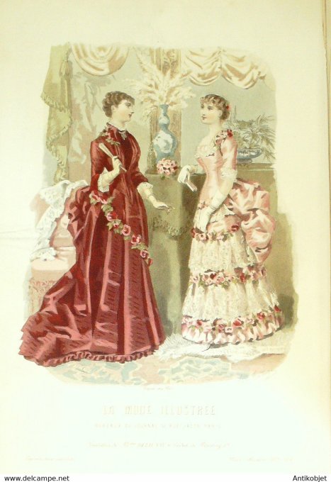 Gravure de mode La Mode illustrée 1883 n°04 (Maison Delaunay)