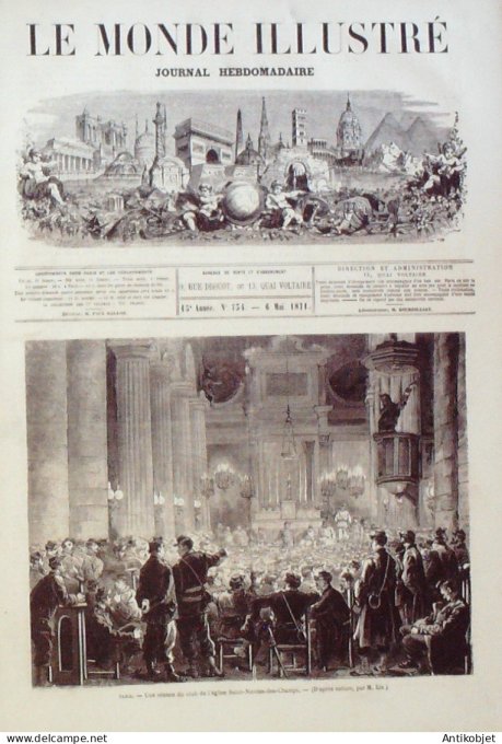 Le Monde illustré 1871 n°734 Paris guerre civile Fort Issy (92) Neuilly Montrouge (92) Bicêtre (94)