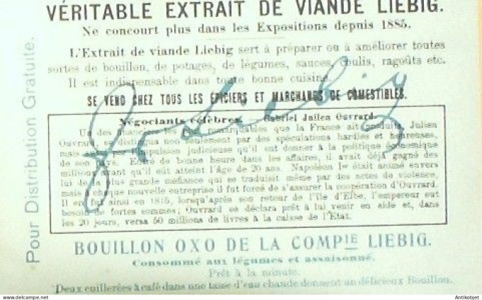 Chromo Liebig Sang  901 Marchands celebres I (1907)