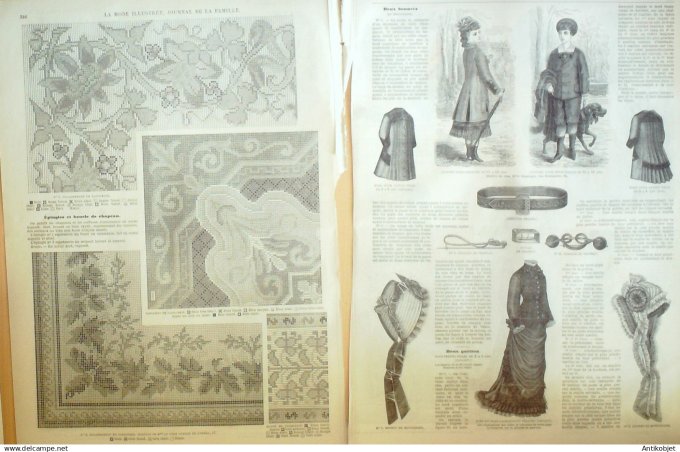 La Mode illustrée journal + gravure associée 1878 # 44