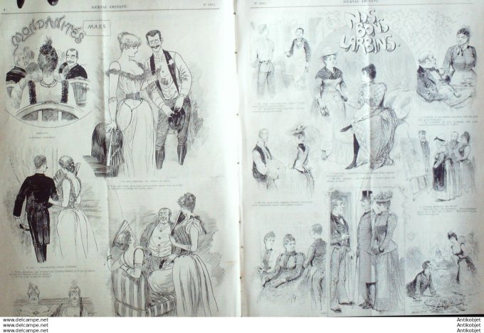 Le Journal Amusant 1891 # 1803 Nos bons larbins par Mars Propos Carnavalesques par Maurice Marais