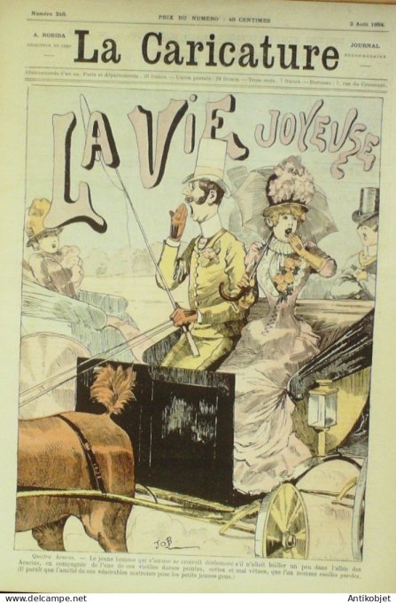 La Caricature 1884 #240 Vie joyeuse Job Loys Meissonier par Luque Trock