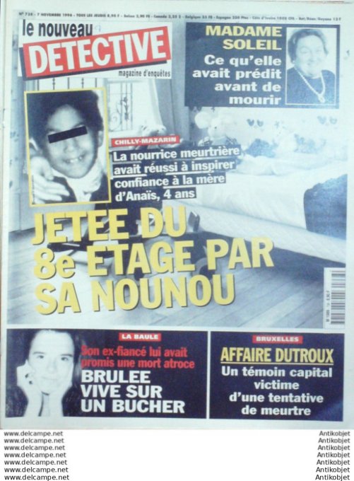 Détective 1996 # 738 Chilly-Mazarin La Baule Amiens Nice Pau Villeurbanne Metz