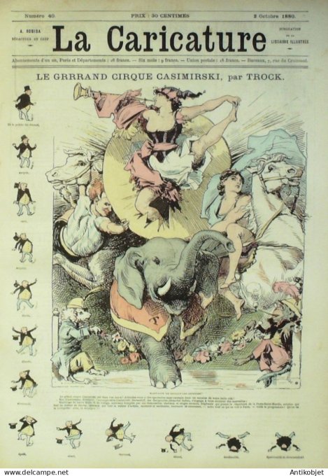 La Caricature 1880 #  40 Le Cirque Casimirski Trock Robida Draner