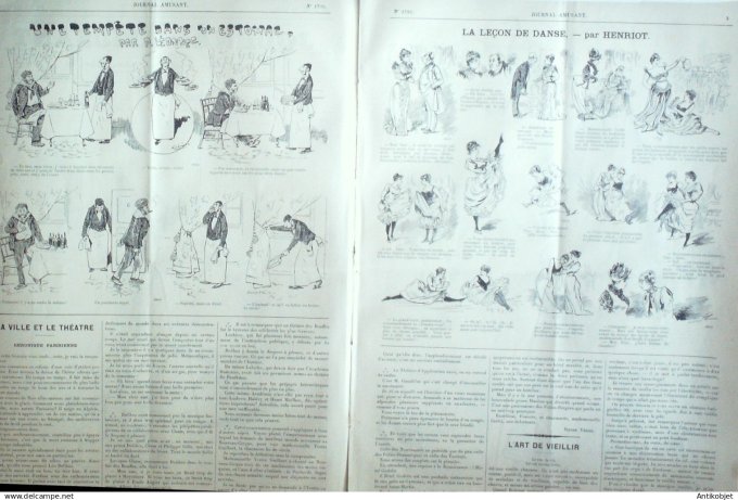 Le Journal Amusant 1891 n°1795 Tempête dans un estomac Paris qui grelotte le¨à§on de danse